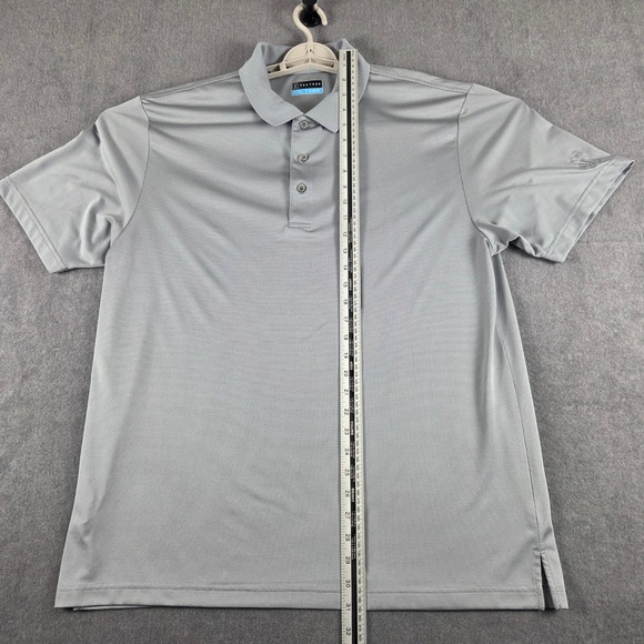 PGA Tour Mens XL Gray Short Sleeve Performance Golf Polo Shirt Textured Active - Picture 6 of 7